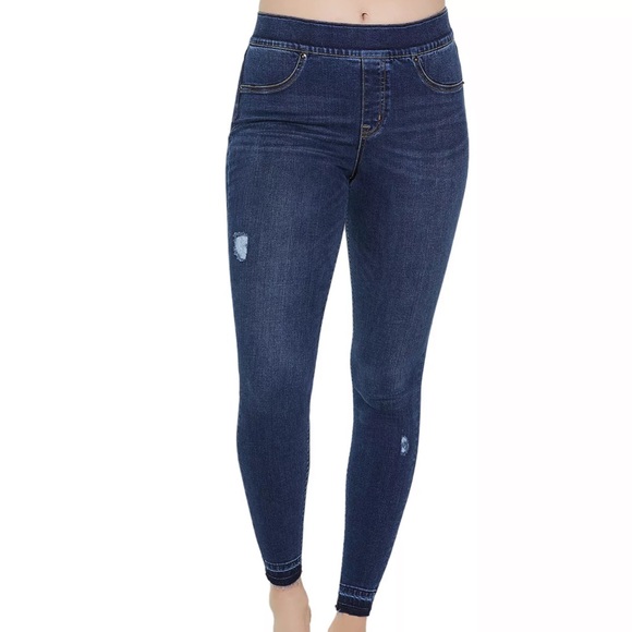 Spanx Women’s Distressed Denim Skinny Jean Leggings Small - Picture 1 of 14